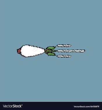 Flat shading style icon flying military shell vector image