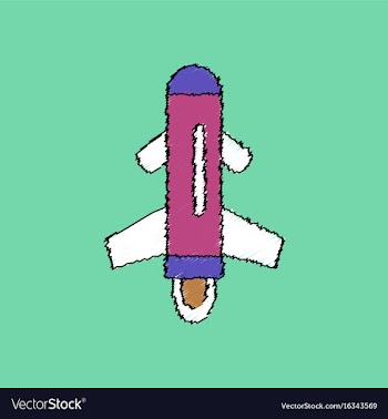 Flat shading style icon flying rocket vector image