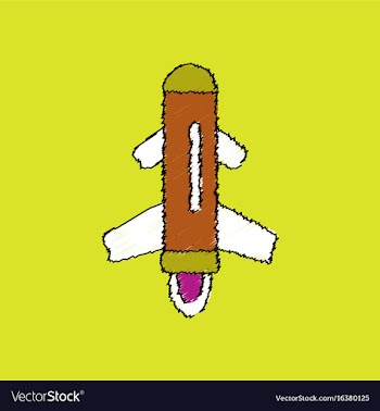 Flat shading style icon flying rocket vector image