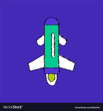Flat shading style icon flying rocket vector image