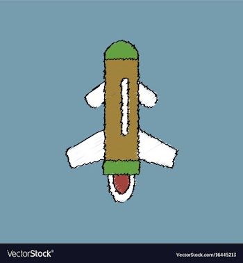 Flat shading style icon flying rocket vector image