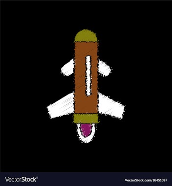 Flat shading style icon flying rocket vector image