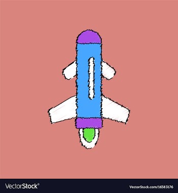 Flat shading style icon flying rocket vector image