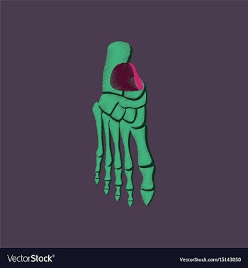 Flat shading style icon foot skeleton vector image