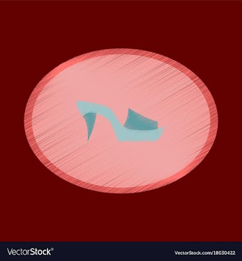 Flat shading style icon footwear flip flops heels vector image