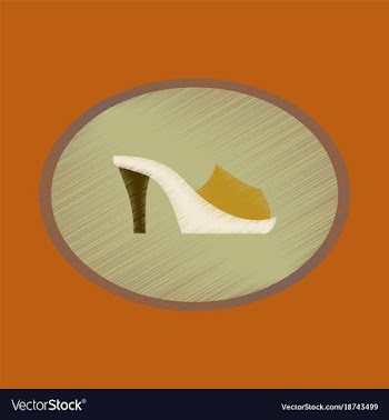 Flat shading style icon footwear flip flops heels vector image