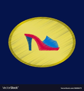 Flat shading style icon footwear flip flops heels vector image