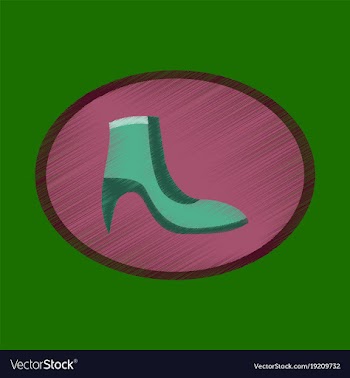 Flat shading style icon footwear women boot vector image