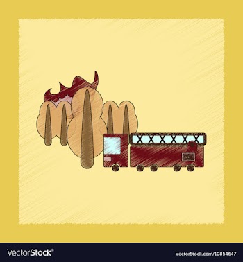 Flat shading style icon Forest fire truck vector image