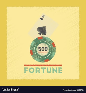 Flat shading style icon Fortune chip card vector image