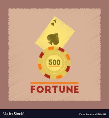Flat shading style icon fortune chip card vector image