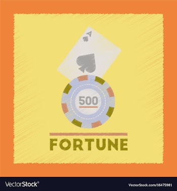 Flat shading style icon fortune chip card vector image