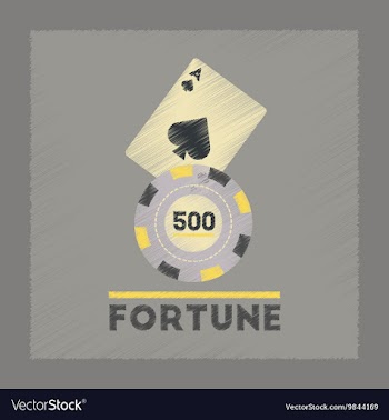 Flat shading style icon Fortune chip card vector image