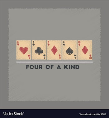 Flat shading style icon four of a kind vector image