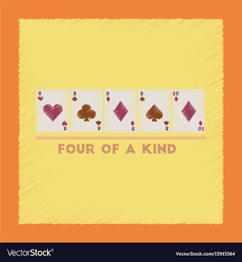 Flat shading style icon four of a kind vector image