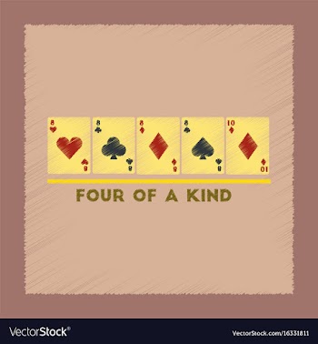 Flat shading style icon four of a kind vector image