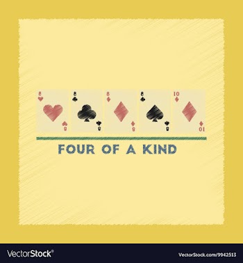 Flat shading style icon four of a kind vector image
