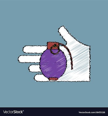 Flat shading style icon frag grenade in hand vector image