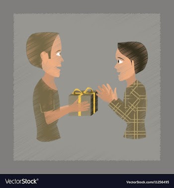 Flat shading style icon friends gift vector image