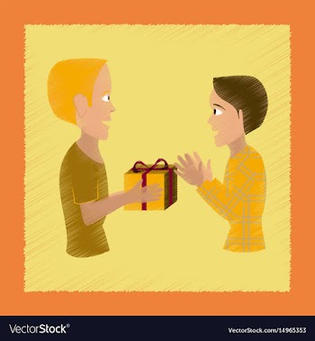 Flat shading style icon friends gift vector image