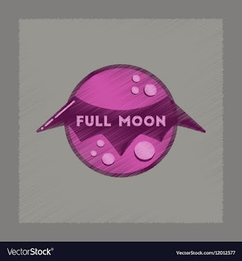 Flat shading style icon full moon bat vector image