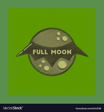 Flat shading style icon full moon bat vector image