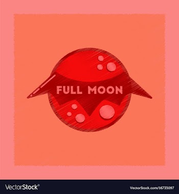 Flat shading style icon full moon bat vector image