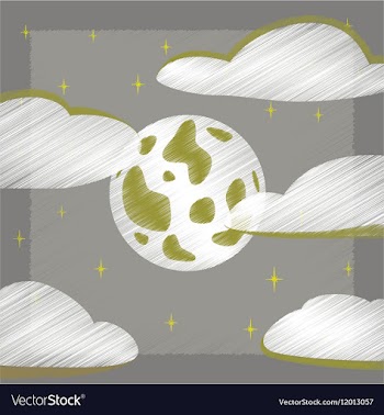Flat shading style icon full moon sky vector image