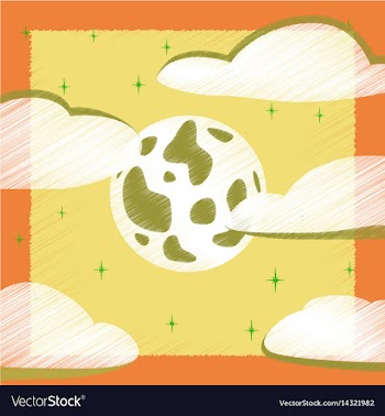 Flat shading style icon full moon sky vector image