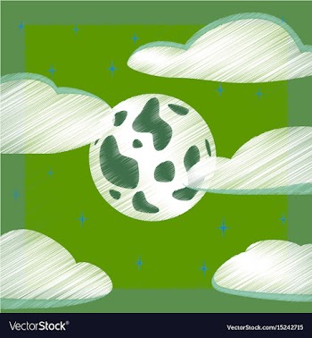 Flat shading style icon full moon sky vector image
