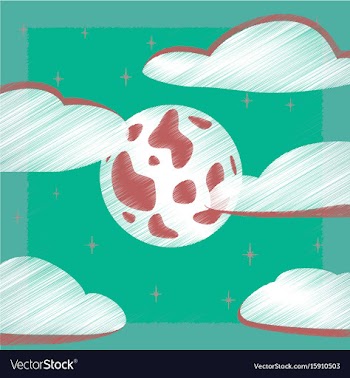 Flat shading style icon full moon sky vector image