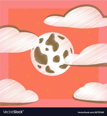 Flat shading style icon full moon sky vector image