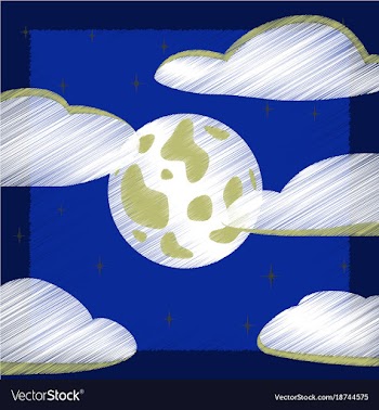 Flat shading style icon full moon sky vector image