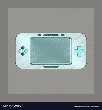 Flat shading style icon game console vector image