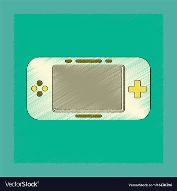 Flat shading style icon game console vector image