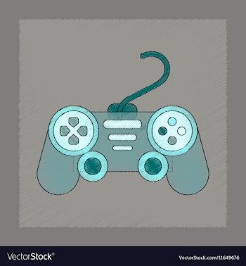 Flat shading style icon game joystick vector image