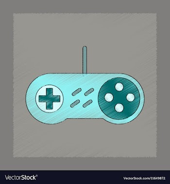 Flat shading style icon game joystick vector image