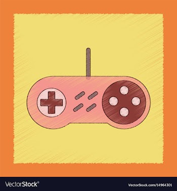 Flat shading style icon game joystick vector image