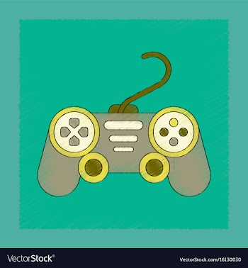 Flat shading style icon game joystick vector image