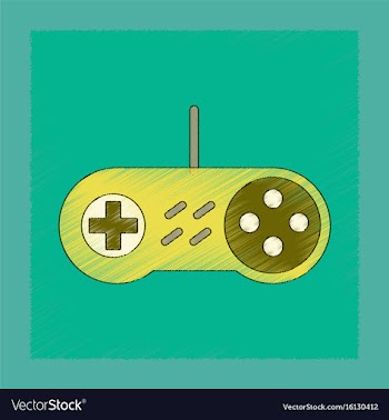 Flat shading style icon game joystick vector image