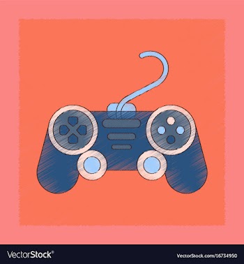 Flat shading style icon game joystick vector image