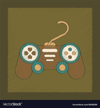 Flat shading style icon game joystick vector image
