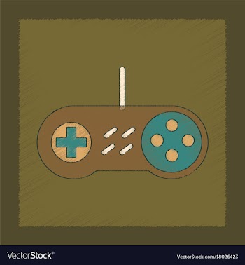 Flat shading style icon game joystick vector image