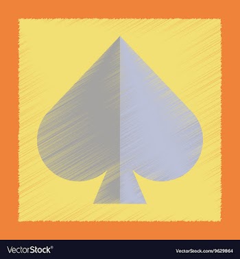 Flat shading style icon game spades vector image