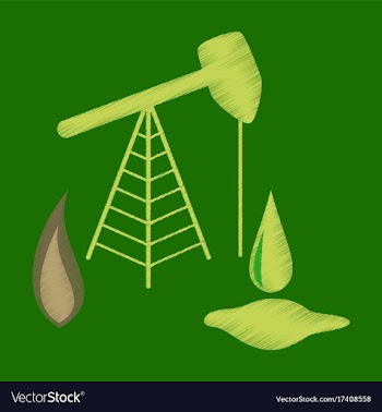 Flat shading style icon gas and oil production vector image