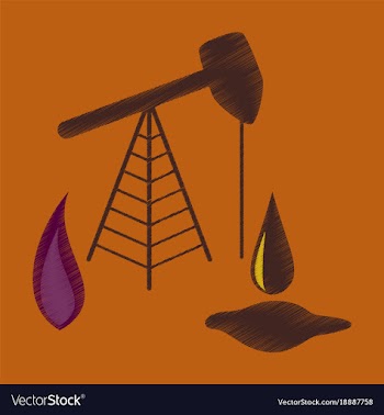 Flat shading style icon gas and oil production vector image