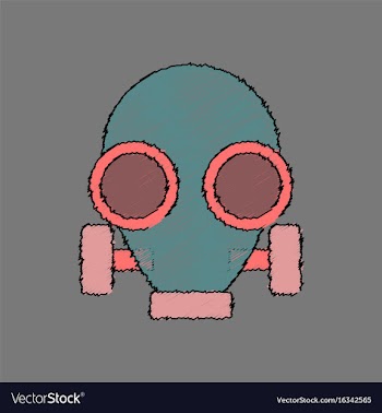Flat shading style icon gas mask vector image