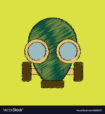 Flat shading style icon gas mask vector image