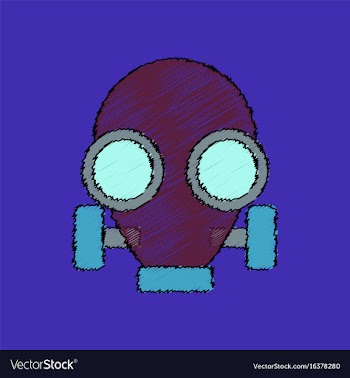 Flat shading style icon gas mask vector image