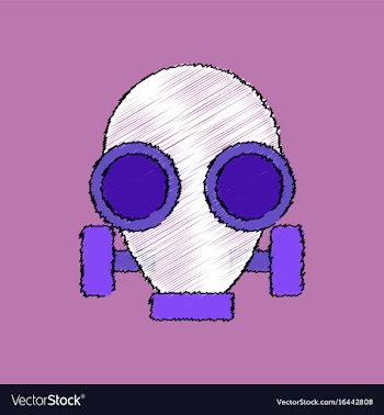 Flat shading style icon gas mask vector image